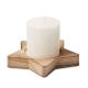 Porta velas de madera con vela de vainilla Lotus Ref.MDCX1481-MADERA 
