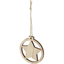 Adorno de madera con estrella Natall