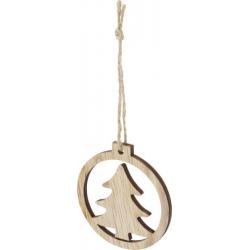 Adorno de madera con árbol Natall