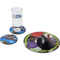 Combo 5 de alfombrilla para ratón y juego de posavasos Q-Mat®