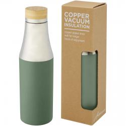 Botella de acero inoxidable con aislamiento al vacío de cobre de 540 ml con tapa de bambú Hulan