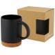 Taza de cerámica de 425 ml con base de corcho Neiva Ref.PF100901-NEGRO INTENSO 