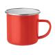 Taza promocional metálica en esmaltado vintage 350ml Plateado Ref.MDMO9756-ROJO 