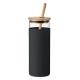 Vaso de 450 ml con tapa bambú Strass Ref.MDMO6352-NEGRO 