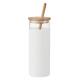 Vaso de 450 ml con tapa bambú Strass Ref.MDMO6352-BLANCO 