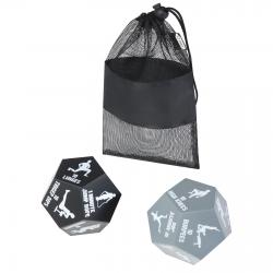 Set de 2 dados de fitness en bolsa de PET reciclado Simmons