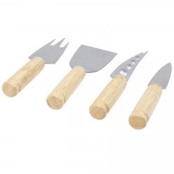 Set de 4 piezas para queso de bambú Cheds