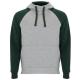 Sudadera bicolor unisex Badet Ref.RSU1058-GRIS VIGORÉ/VERDE BOTELLA