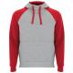 Sudadera bicolor unisex Badet Ref.RSU1058-GRIS VIGORÉ/ROJO