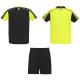 Conjunto deportivo unisex de 2 camisetas + pantalón Juve Ref.RCJ0525-AMARILLO FLUOR/ NEGRO