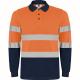 Polo técnico manga larga de alta visibilidad Polaris L/S Ref.RHV9306-MARINO/NARANJA FLUOR