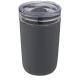 Vaso de vidrio de 420 ml con pared exterior de plástico reciclado Bello Ref.PF100675-GRIS 