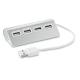 Hub usb de 4 puertos Aluhub Ref.MDMO8853-PLATA MATE 