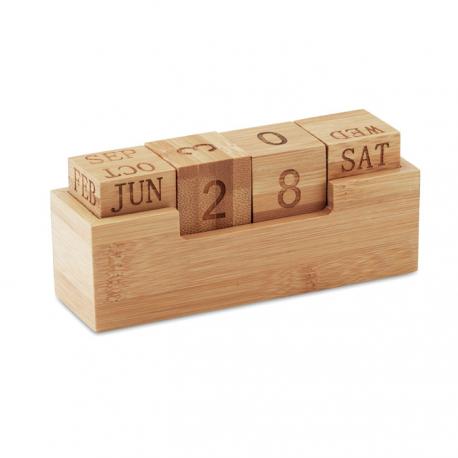 Calendario perpetuo de bambú para escritorio Karenda