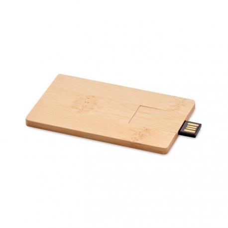 Memoria USB 16GB carcasa bambú Creditcard plus