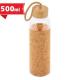 Botella cristal tapon bambu/corcho 