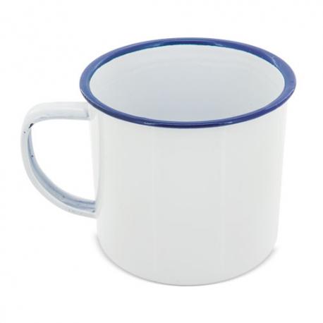 Mug metálica esmaltada retro con reborde 350ml