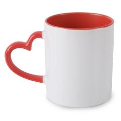 Mug de cerámica con asa de corazón 300ml