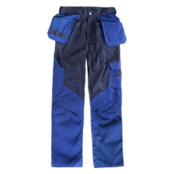 Pantalón sin elástico, rodilleras, bolsillos y perneras a contraste, bolsos de herramientas