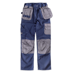 Pantalón sin elástico, rodilleras y bolsillos a contraste, bolsos de herramientas