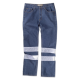 Pantalón vaquero con cintas refelctantes de 7 cm WORKTEAM B4007 Ref.WTB4007-VAQUERO