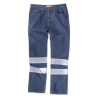 Pantalón vaquero con cintas refelctantes de 7 cm WORKTEAM B4007
