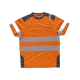 Camiseta manga corta combinada con alta visibilidad WORKTEAM C9241 Ref.WTC9241-NARANJA AV/GRIS OSCURO