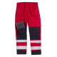 Pantalón multibolsillos con cintas reflectantes WORKTEAM C2913 Ref.WTC2913-ROJO/NEGRO