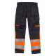 Pantalón multibolsillos combinado alta visibilidad WORKTEAM C2918 Ref.WTC2918-NEGRO/NARANJA AV
