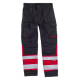 Pantalón multibolsillos combinado con cintas reflectantes WORKTEAM C2919 Ref.WTC2919-NEGRO/ROJO