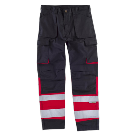 Pantalón multibolsillos combinado con cintas reflectantes WORKTEAM C2919