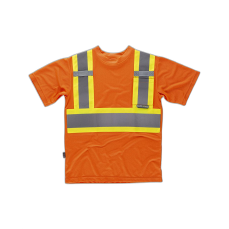 Camiseta manga corta con cintas reflectantes combinadas WORKTEAM C3645