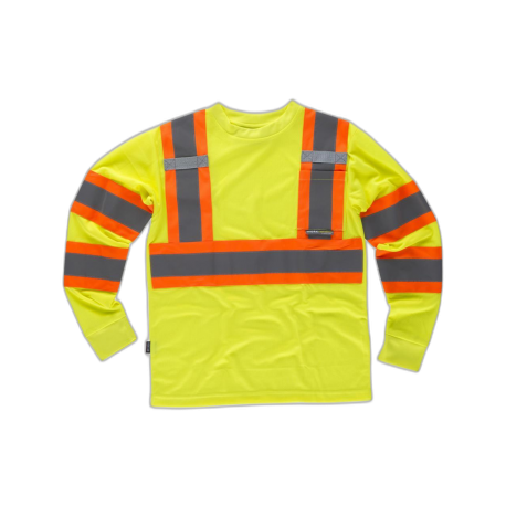 Camiseta manga larga con cintas reflectantes combinadas WORKTEAM C3633