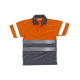 Polo combinado alta visibilidad manga corta WORKTEAM C3860 Ref.WTC3860-NARANJA AV/GRIS