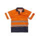 Polo combinado alta visibilidad manga corta con cintas reflectantes discontinuas WORKTEAM C3895 Ref.WTC3895-NARANJA AV/MARINO