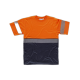 Camiseta manga corta combinada WORKTEAM C6030 Ref.WTC6030-MARINO/NARANJA AV