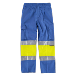 Pantalón con 2 cintas de alta visibilidad y reflectante WORKTEAM C4018