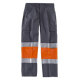 Pantalón con 2 cintas de alta visibilidad y reflectante WORKTEAM C4018 Ref.WTC4018-GRIS/NARANJA AV
