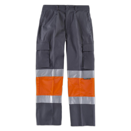 Pantalón con 2 cintas de alta visibilidad y reflectante WORKTEAM C4018