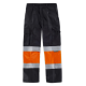 Pantalón con 2 cintas de alta visibilidad y reflectante WORKTEAM C4018 Ref.WTC4018-NEGRO/NARANJA AV