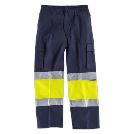 Pantalón con 2 cintas de alta visibilidad y reflectante WORKTEAM C4018