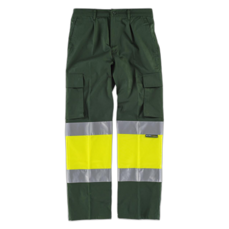 Pantalón con 2 cintas de alta visibilidad y reflectante WORKTEAM C4018