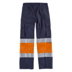 Pantalón combinado con cintura elástica WORKTEAM C4019