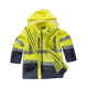 Parka 4 en 1 alta visibilidad con softshell: chaleco desmontable e impermeable WORKTEAM C3745 Ref.WTC3745-MARINO/AMARILLO AV