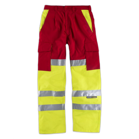 Pantalón combinado alta visibilidad con cintas reflectantes WORKTEAM C3314