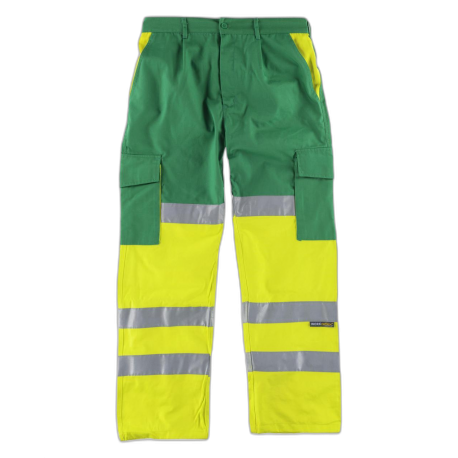 Pantalón combinado alta visibilidad con cintas reflectantes WORKTEAM C3314