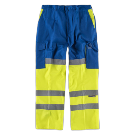 Pantalón combinado alta visibilidad con cintas reflectantes WORKTEAM C3314