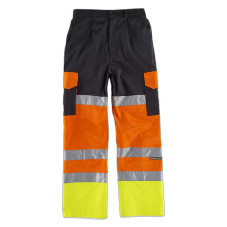 Pantalón multibolsillos de alta visibilidad y cintas reflectantes WORKTEAM C3216
