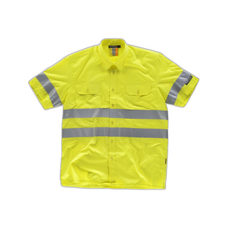 Camisa manga corta con un bolso de pecho y cintas reflectantes WORKTEAM C3810