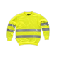 Sudadera AV cuello redondo con cintas reflectantes en torso y mangas WORKTEAM C9030 Ref.WTC9030-AMARILLO AV